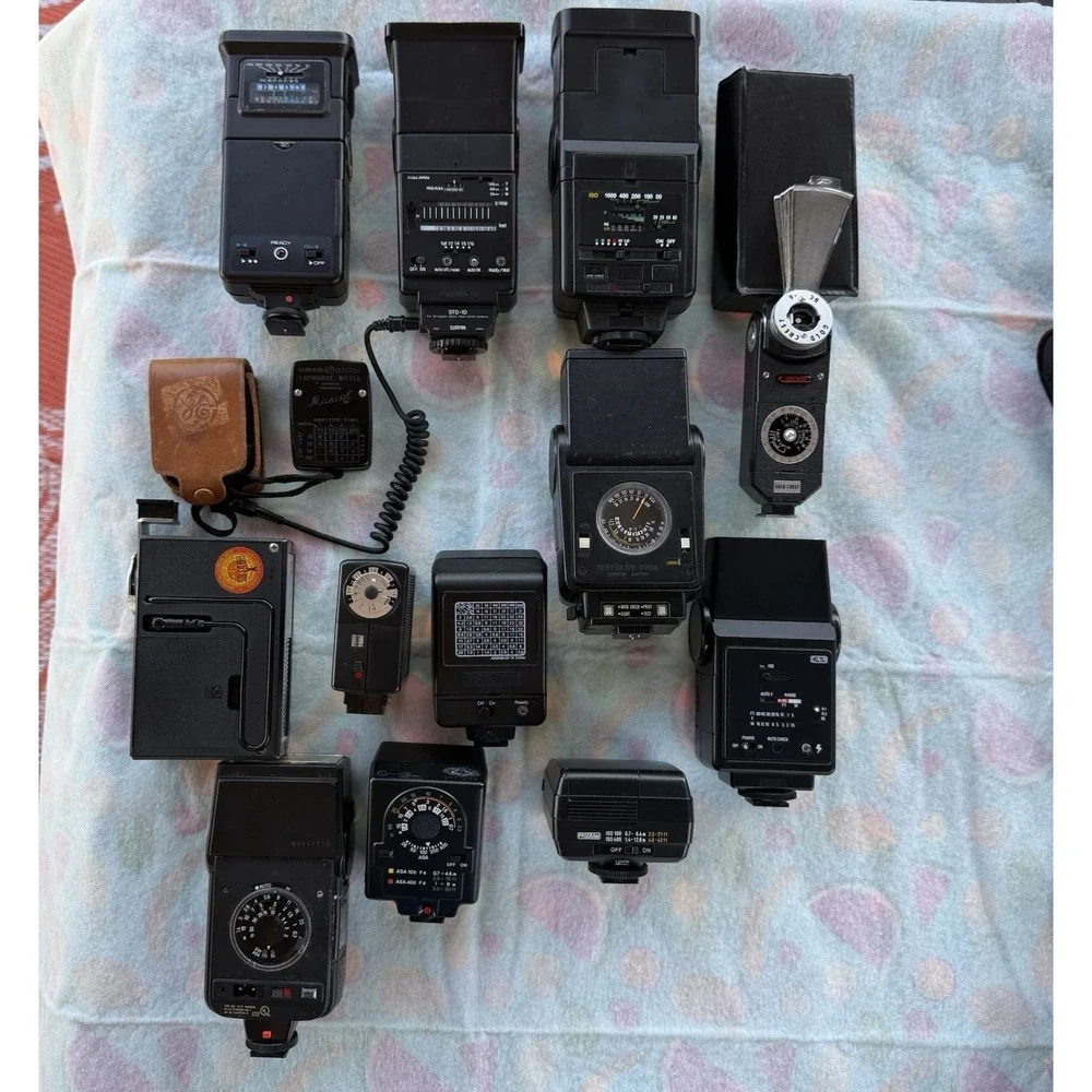 100+ Piece Lot of Camera Lenses,Filters,Extensions, Accessories & Flash-Untested